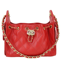 CHANEL 25 Mini Quilted Caviar Leather Hobo Bag Red