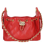 CHANEL 25 Mini Quilted Caviar Leather Hobo Bag Red