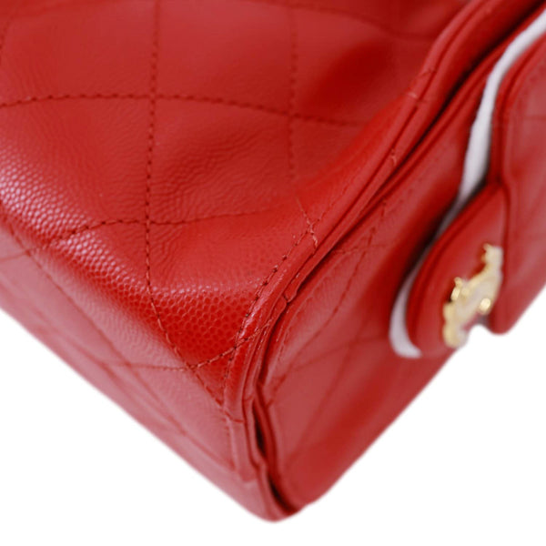 CHANEL 25 Mini Quilted Caviar Leather Hobo Bag Red