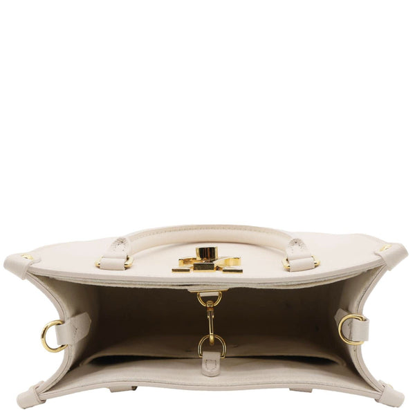 LOUIS VUITTON Lock & Go Grained Calf Leather Shoulder Bag Quartz