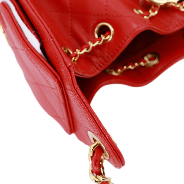 CHANEL 25 Mini Quilted Caviar Leather Hobo Bag Red