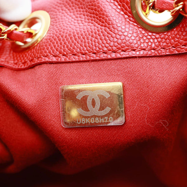 CHANEL 25 Mini Quilted Caviar Leather Hobo Bag Red