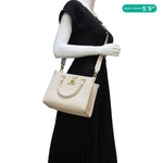 LOUIS VUITTON Lock & Go Grained Calf Leather Shoulder Bag Quartz