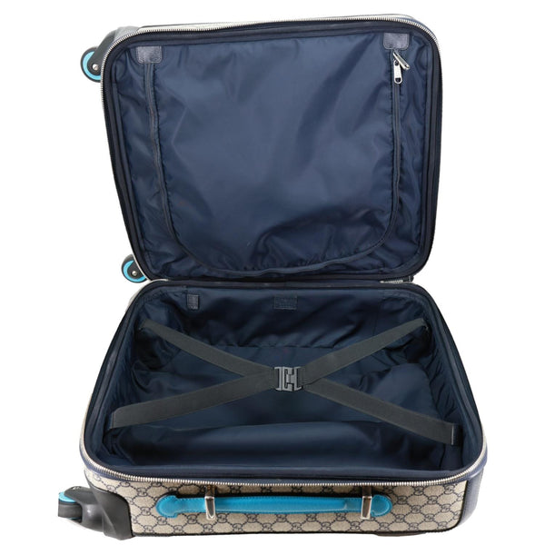 GUCCI Savoy Cabin Trolley Small GG Supreme Canvas Travel Bag Blue 786159