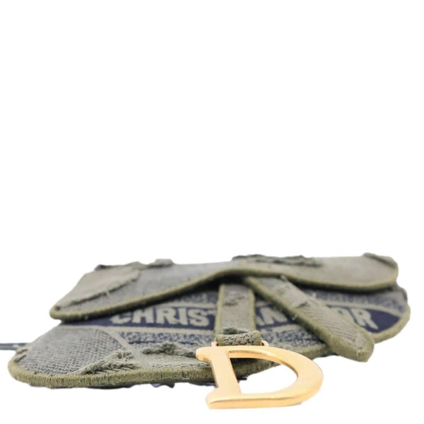 CHRISTIAN DIOR Saddle Embroidered Camouflage Canvas Belt Bag Green