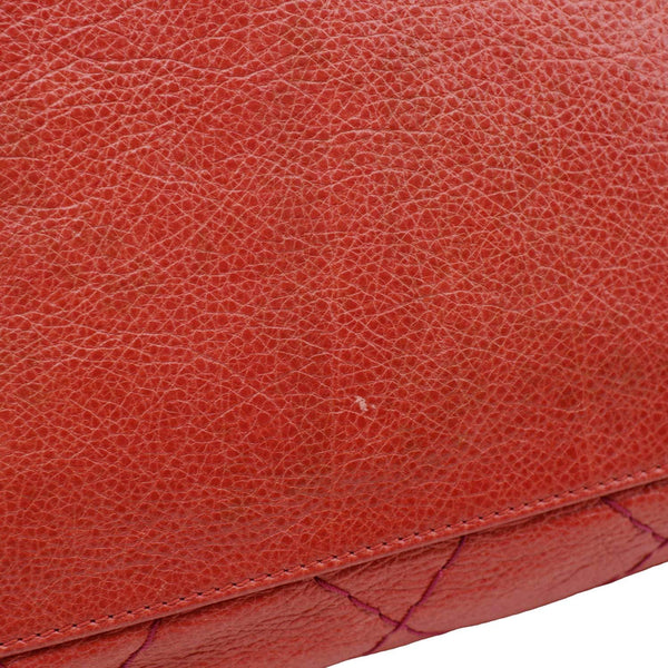 CHANEL On The Road Large Glazed Quilted Calfskin Leather Tote Bag Red