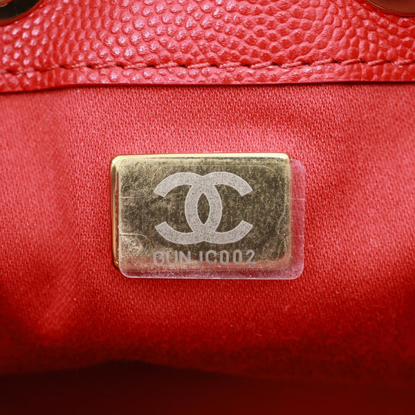 Chanel 25 Mini Quilted Caviar Leather Hobo Bag Red