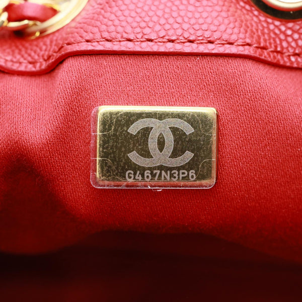 CHANEL 25 Mini Quilted Caviar Leather Hobo Bag Red