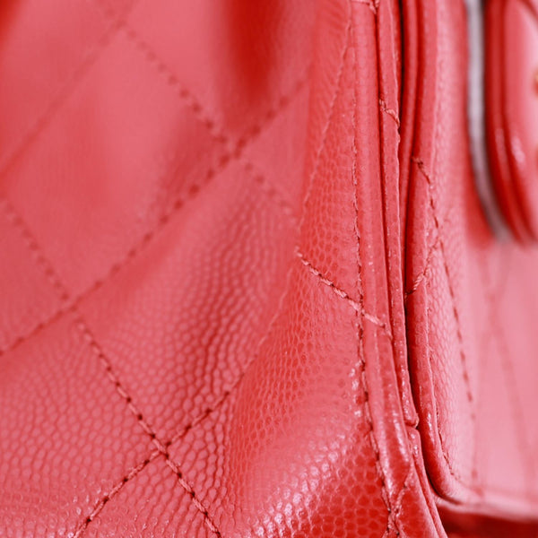 CHANEL 25 Mini Quilted Caviar Leather Hobo Bag Red