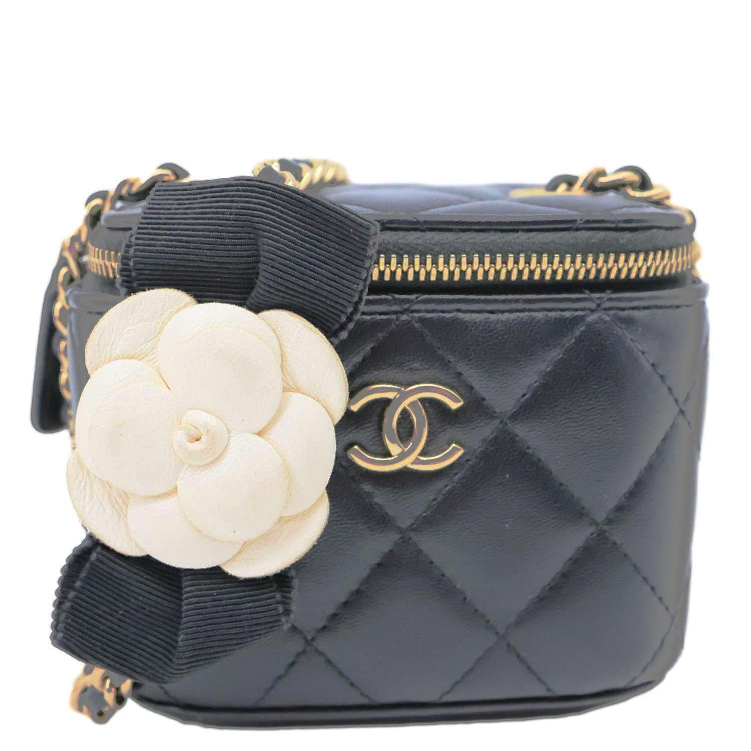 CHANEL Pearl Crush Mini Quilted Lambskin Leather Vanity Case Crossbody