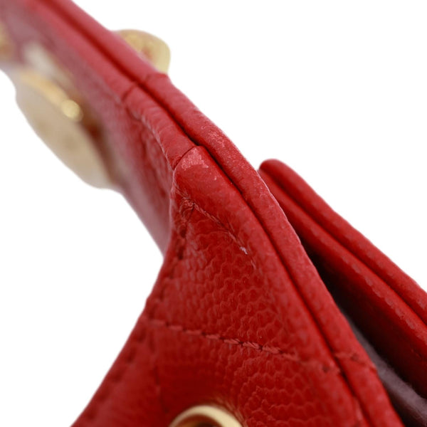 CHANEL 25 Mini Quilted Caviar Leather Hobo Bag Red