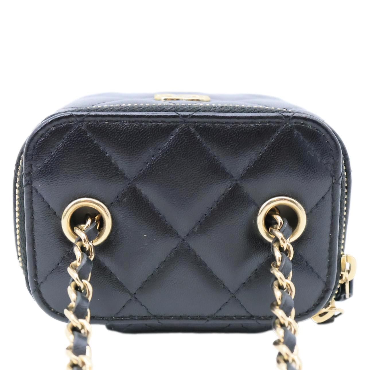 CHANEL Pearl Crush Mini Quilted Lambskin Leather Vanity Case Crossbody