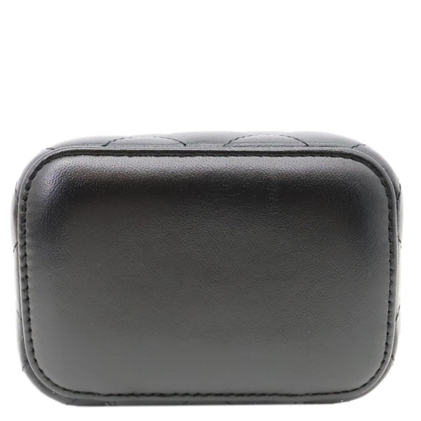 CHANEL Pearl Crush Mini Quilted Lambskin Leather Vanity Case Crossbody Bag Black
