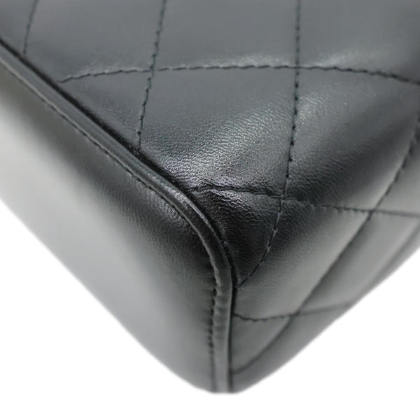 CHANEL Pearl Crush Mini Quilted Lambskin Leather Vanity Case Crossbody Bag Black