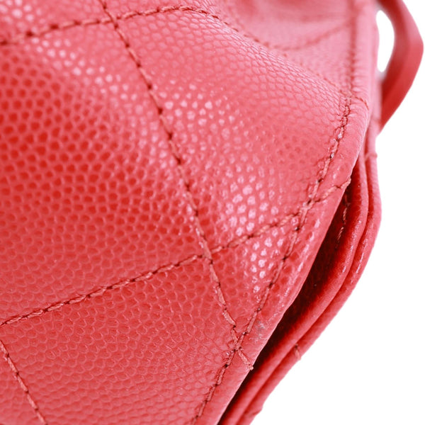 CHANEL 25 Mini Quilted Caviar Leather Hobo Bag Red