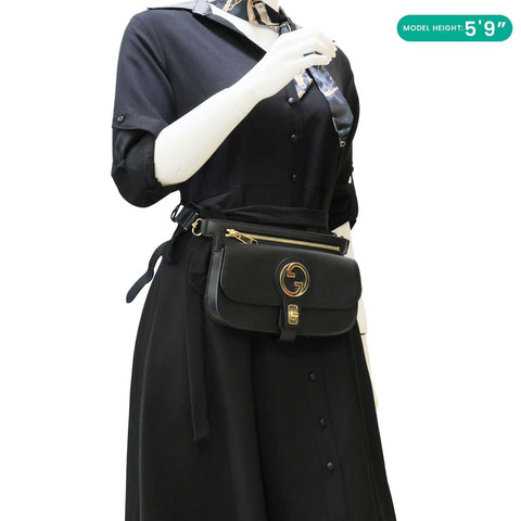 GUCCI Blondie Leather Belt Bag Black 718154