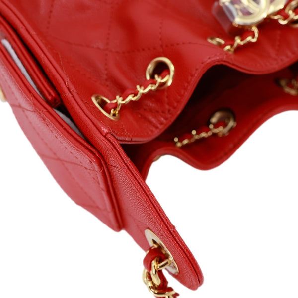 CHANEL 25 Mini Quilted Caviar Leather Hobo Bag Red