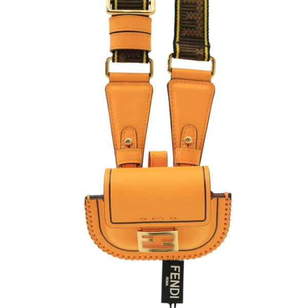 FENDI Baguette Convertible Leather AirPods Pro Case Orange
