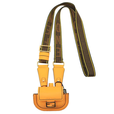FENDI Baguette Convertible Leather AirPods Pro Case Orange