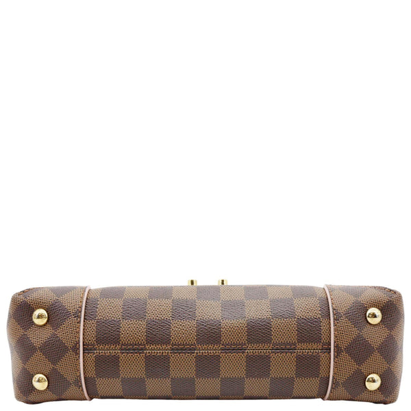 LOUIS VUITTON Caissa Chain Damier Ebene Clutch Shoulder Bag Rose Ballerine