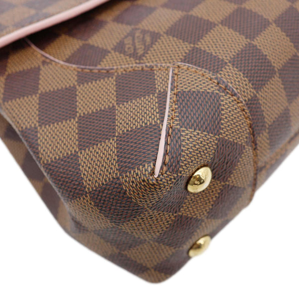 LOUIS VUITTON Caissa Chain Damier Ebene Clutch Shoulder Bag Rose Ballerine