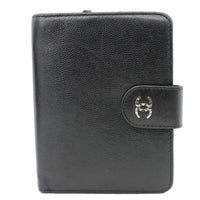 CHANEL Grained Calfskin Leather Bifold Wallet Black