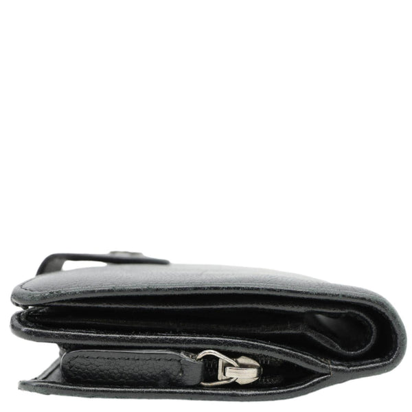 CHANEL Grained Calfskin Leather Bifold Wallet Black