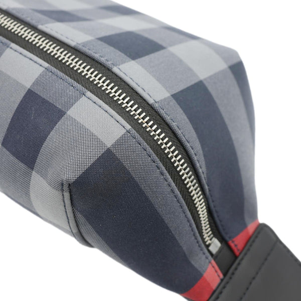 BURBERRY Sonny House Check Canvas Funny Pack Belt Bag Navy Grey