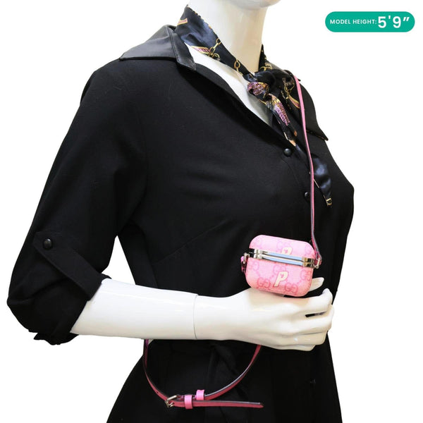 GUCCI x Palace GG Supreme Canvas Airpod Case Pink