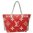 LOUIS VUITTON Neverfull MM Giant Monogram Canvas Tote Bag Red