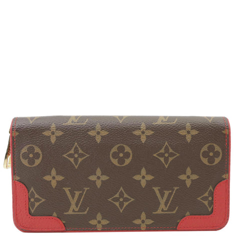 LOUIS VUITTON Retiro Monogram Canvas Zippy Wallet Cerise Red