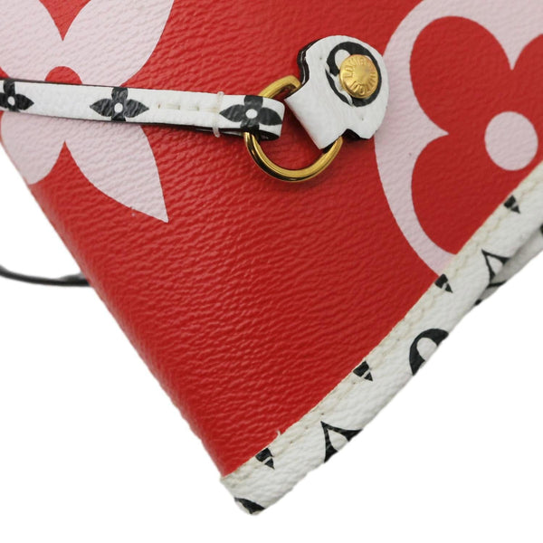 LOUIS VUITTON Neverfull MM Giant Monogram Canvas Tote Bag Red
