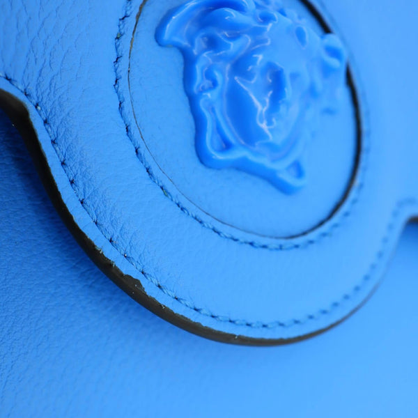 VERSACE La Medusa Tonal Leather Crossbody Bag Blue