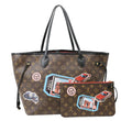 LOUIS VUITTON Neverfull MM World Tour Monogram Canvas Tote Shoulder Bag Brown