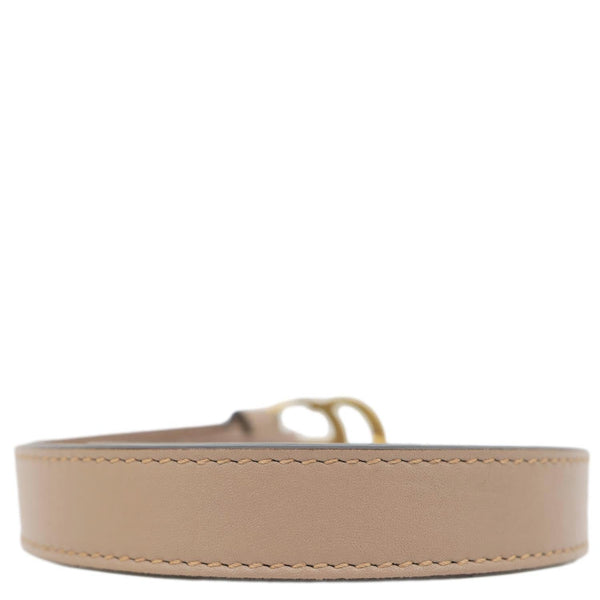 GUCCI Women's Slim Double G Leather Belt 409417 Size 85.34 Porcelain Rose