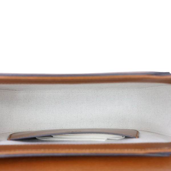 GUCCI Logo Small Embossed Calfskin Leather Shoulder Bag Brown 679540