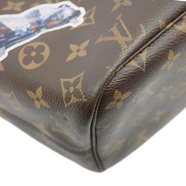 LOUIS VUITTON Neverfull MM World Tour Monogram Canvas Tote Shoulder Bag Brown