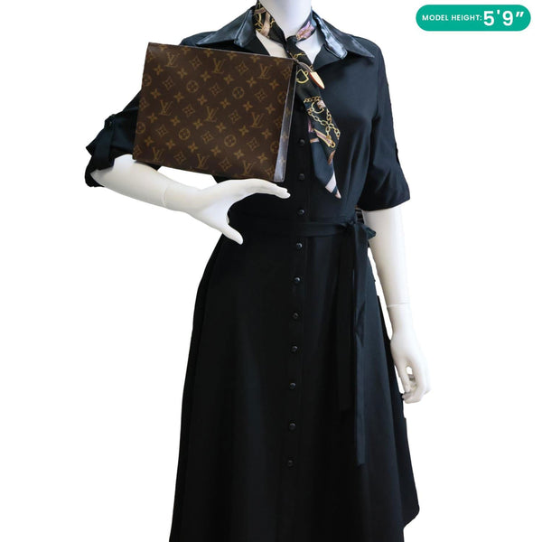 LOUIS VUITTON Toiletry Pochette Set Monogram Canvas Clutch Brown