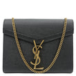 YVES SAINT LAURENT Cassandra Matelasse Grain De Poudre Chain Wallet Black