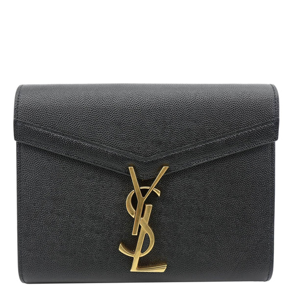 YVES SAINT LAURENT Cassandra Matelasse Grain De Poudre Chain Wallet Black