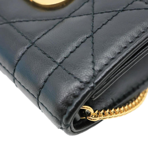 CHRISTIAN DIOR Miss Caro Micro Cannage Lambskin Leather Crossbody Bag Black