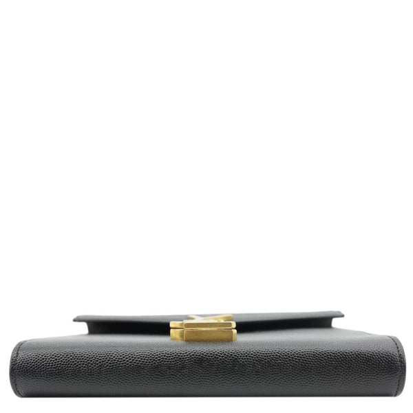 YVES SAINT LAURENT Cassandra Matelasse Grain De Poudre Chain Wallet Black