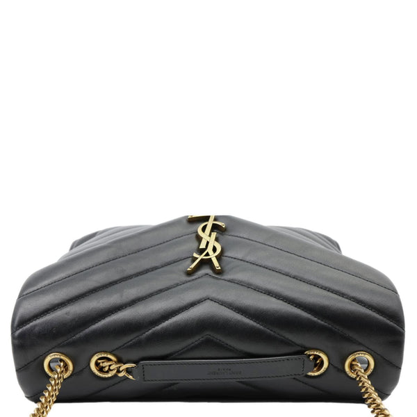 YVES SAINT LAURENT Loulou Medium Quilted Calfskin Leather Shoulder Bag Black