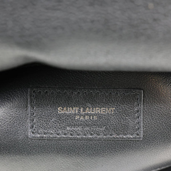 YVES SAINT LAURENT College Flap Medium Classic Chevron Leather Shoulder Bag Black