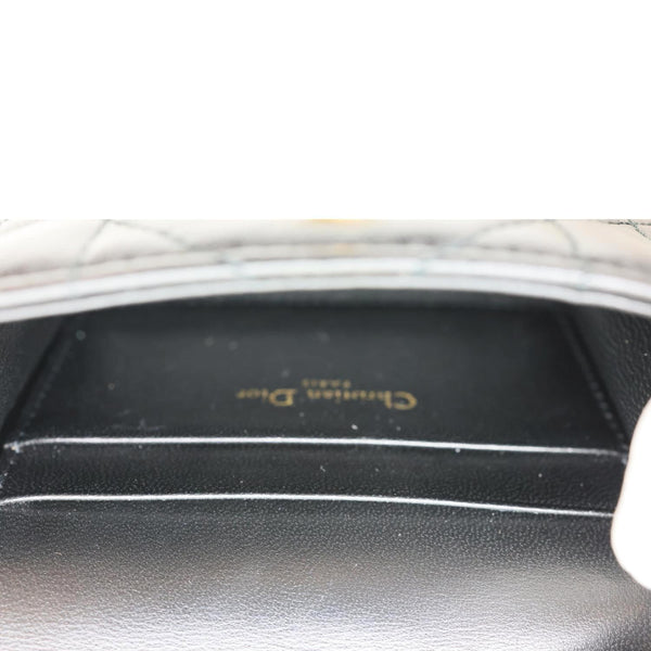 CHRISTIAN DIOR Miss Caro Micro Cannage Lambskin Leather Crossbody Bag Black