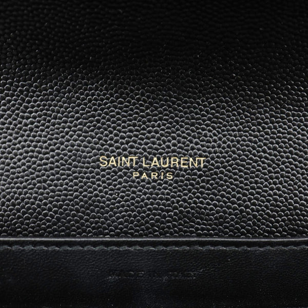 YVES SAINT LAURENT Cassandra Matelasse Grain De Poudre Chain Wallet Black