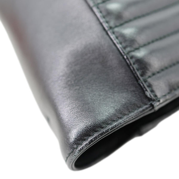 PRADA Diagramme Flap Smooth Quilted Leather Tote Bag Black