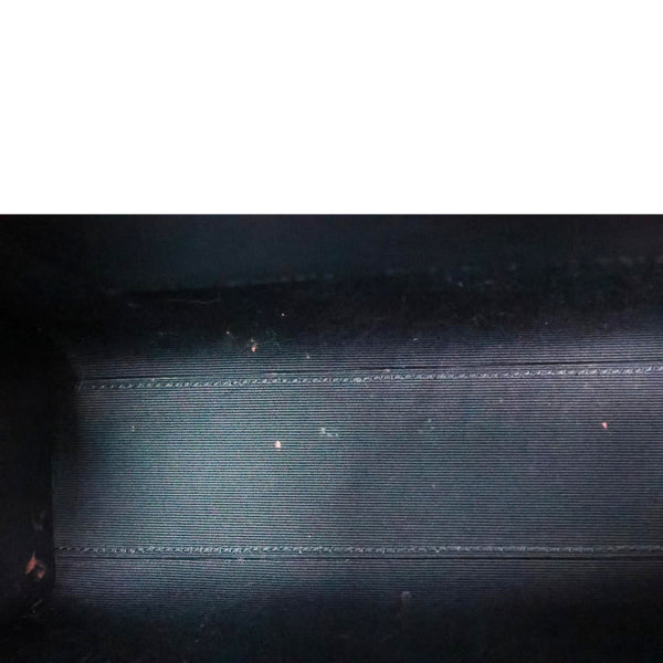 YVES SAINT LAURENT Manhattan Baguette Crocodile Embossed Leather Shoulder Bag Black