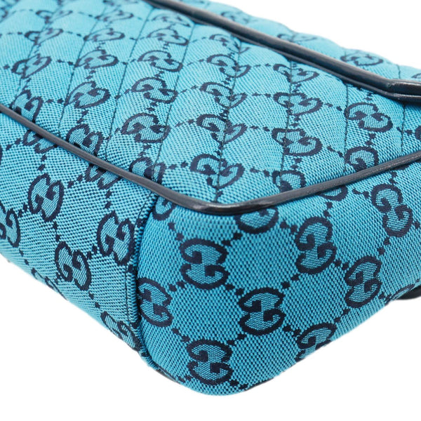 GUCCI GG Marmont Small Matelasse Canvas Shoulder Bag Blue 443497