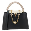 LOUIS VUITTON Capucine MM Monogram Flowers Taurillon Leather Chain Crossbody Bag Black